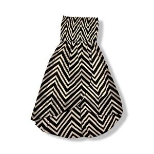 Asymmetrical Black and White Chevron Women's dress